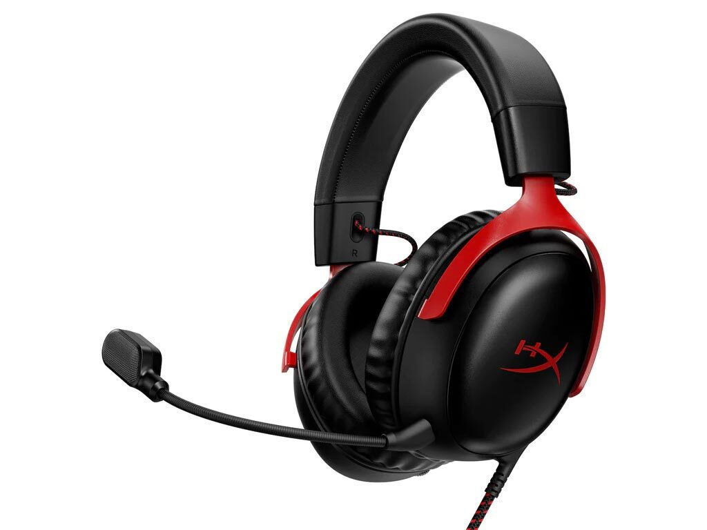HyperX Cloud III Over Ear Gaming Headset με σύνδεση 3.5mm / USB Μαύρο / Κόκκινο