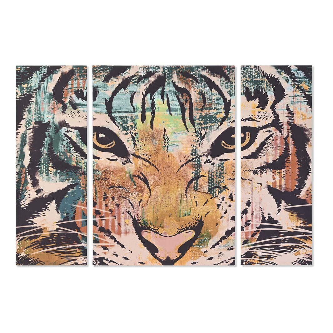 DKD Home Decor Καμβάς 140×100 cm – Τριπλό Πίνακας “Colonial Jungle”