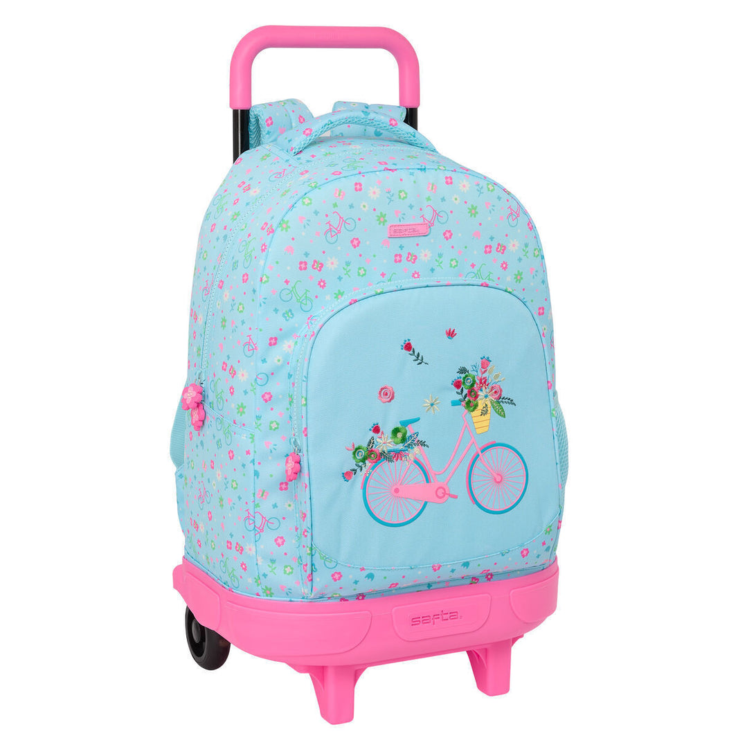 Safta Bicicleta Rolling Backpack – Τρόλεϊ Σχολικής Τσάντας 33×45×22 cm (Μπλε, Σχέδιο Ποδήλατο)