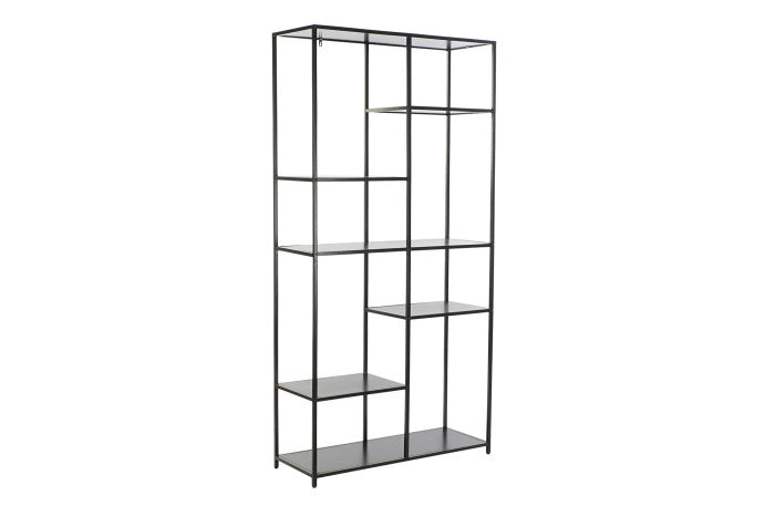 DKD Home Decor Μεταλλική Εταζέρα Μαύρη 90×33×180 cm