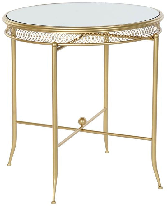 Βοηθητικό Τραπέζι DKD Home Decor 56 x 56 x 56 cm Καθρέφτης Χρυσό Μέταλλο