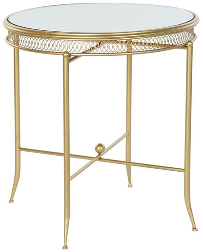 Βοηθητικό Τραπέζι DKD Home Decor 56 x 56 x 56 cm Καθρέφτης Χρυσό Μέταλλο
