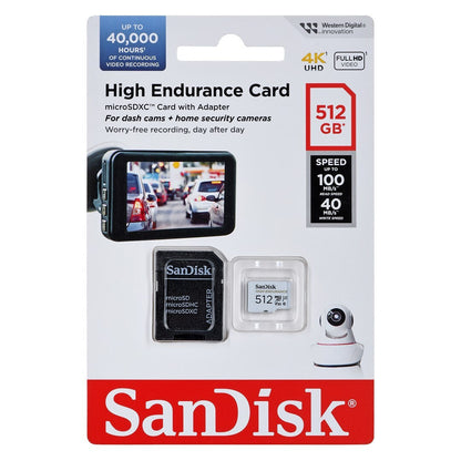 Sandisk High Endurance microSDXC 512GB Class 10 UHS-I 100MB/s με αντάπτορα