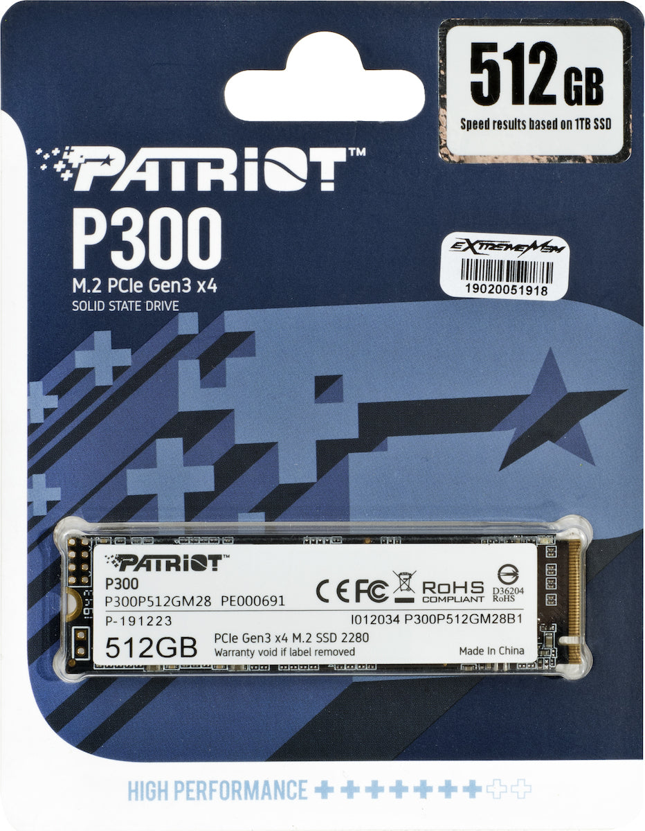 Patriot P300 SSD 512GB τύπου M.2 με σύνδεση PCI Express 3.0 P300P512GM28