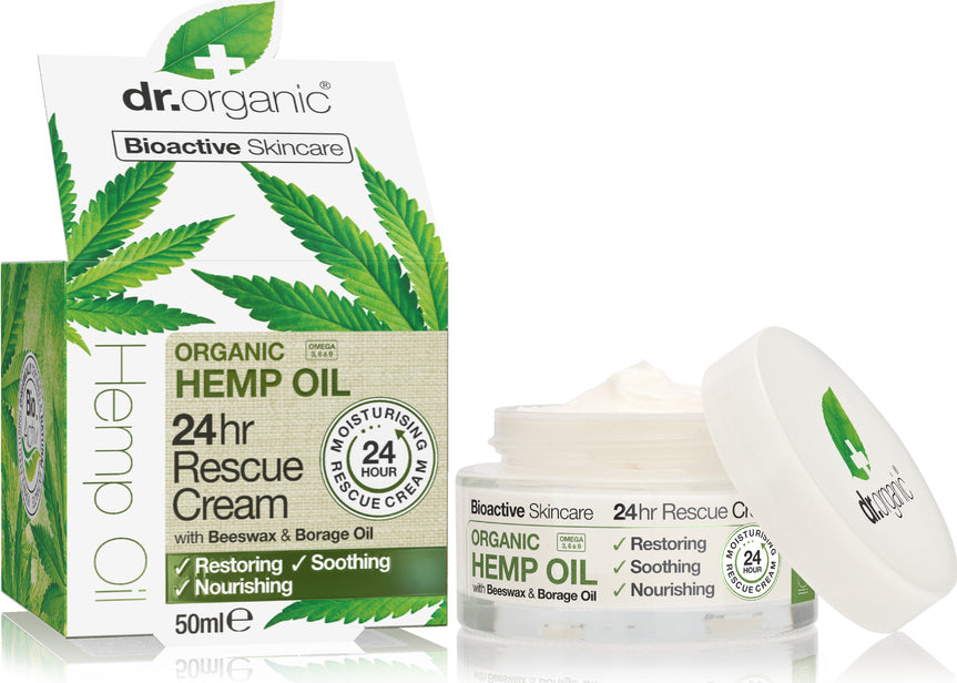 Dr.Organic Hemp Oil 24ωρη Ενυδατική Κρέμα Προσώπου με Έλαιο Κάνναβης 50ml