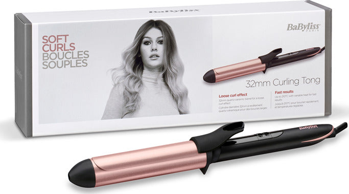 BaByliss C452E    32mm Curling Tong Curling iron Warm Black, Rose 98.4" (2.5 m)