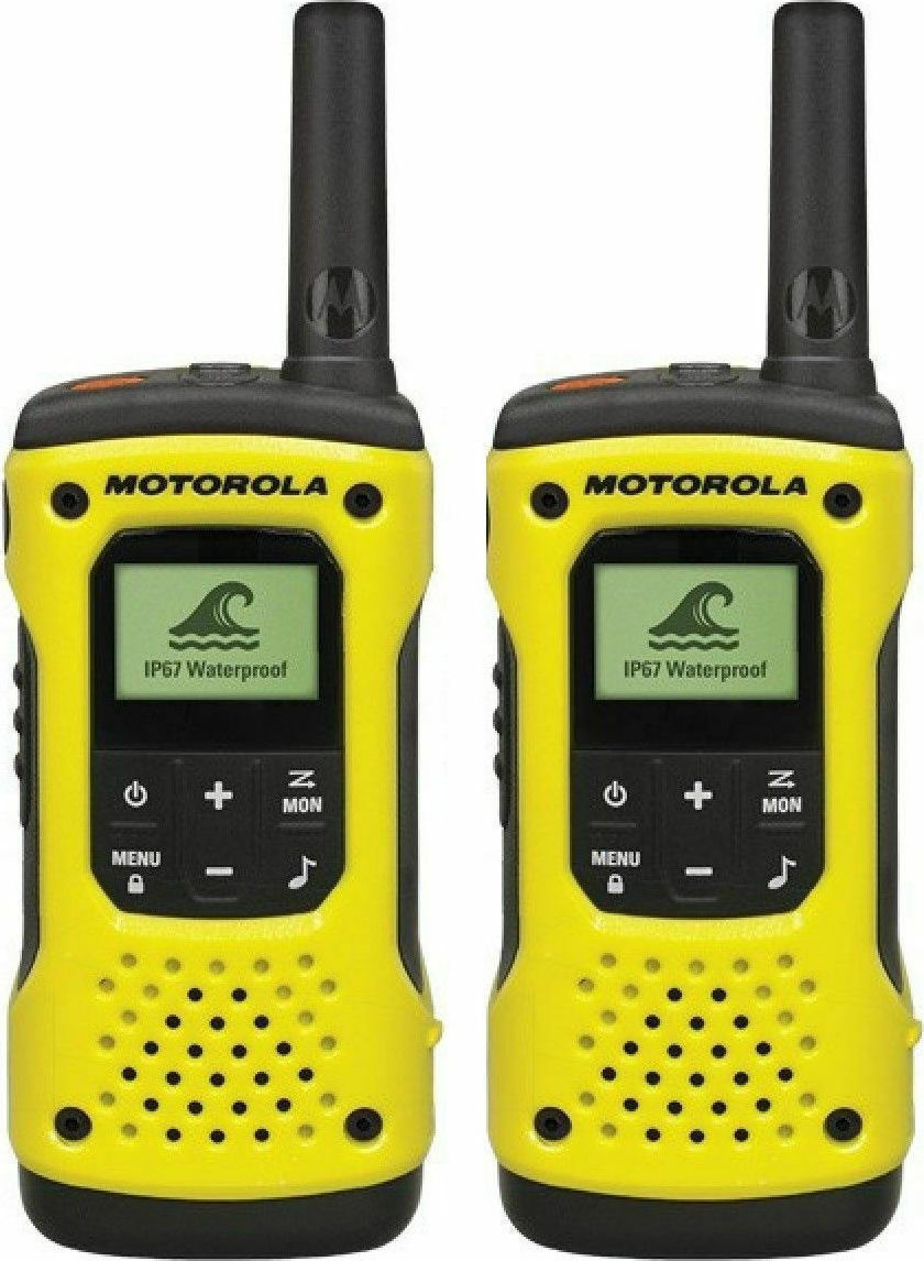 Motorola Talkabout T92 H2O Ασύρματος Πομποδέκτης PMR 0.5W με Μονόχρωμη Οθόνη Σετ 2τμχ Σε Κίτρινο Χρώμα