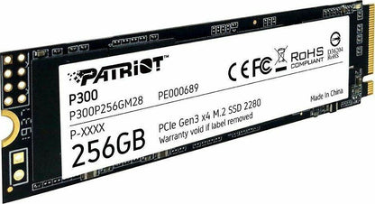 Patriot P300 SSD 256GB τύπου M.2 με σύνδεση PCI Express 3.0 P300P256GM28