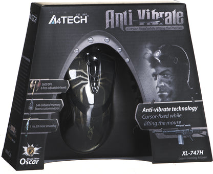 A4Tech Anti-Vibrate Laser Gaming XL-747H mouse USB Type-A 3600 DPI