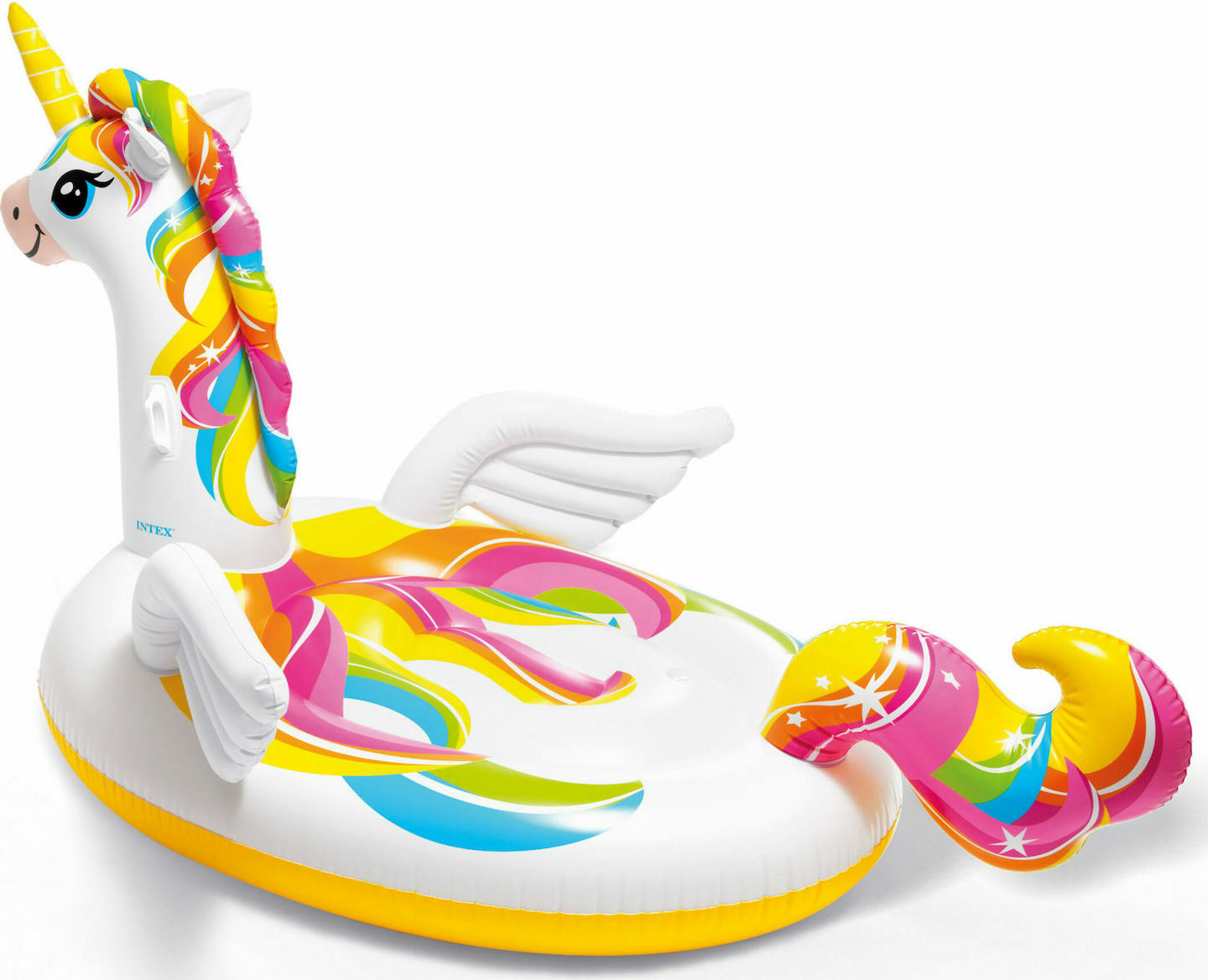 Intex Mega Island Παιδικό Φουσκωτό Στρώμα Θαλάσσης Unicorn με Χειρολαβές 251εκ.