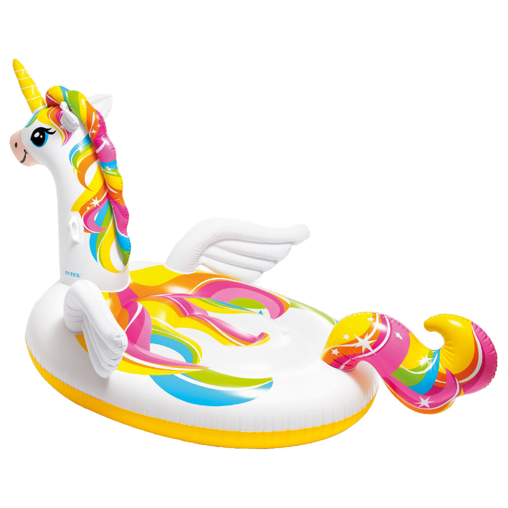 Intex Mega Island Παιδικό Φουσκωτό Στρώμα Θαλάσσης Unicorn με Χειρολαβές 251εκ.