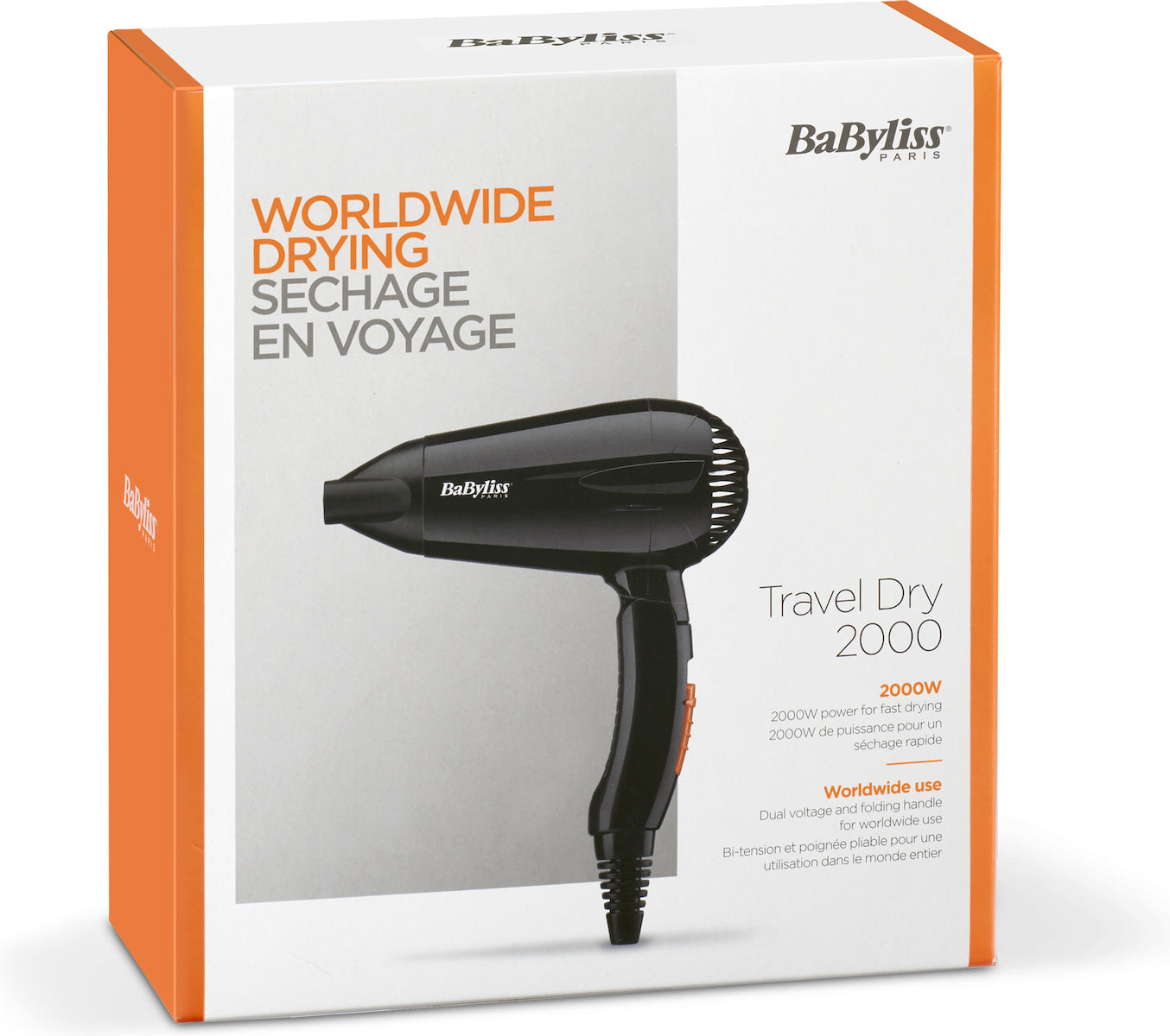 BaByliss  5344E  Travel Dry 2000 2000 W Black