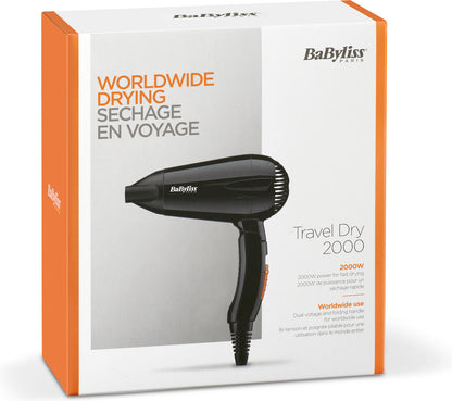 BaByliss  5344E  Travel Dry 2000 2000 W Black