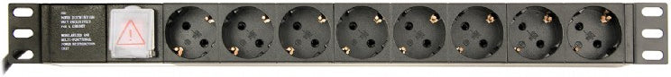 EnerGenie EG-PDU-014 Rack Power Distribution Unit (8 Schuko sockets, 1U, 16A, Schuko plug, 3m, black color)