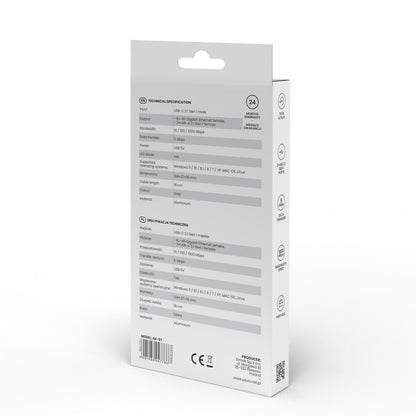 Savio AK-57 USB 3.1 Hub 3 Θυρών με σύνδεση USB-C / Ethernet Γκρι