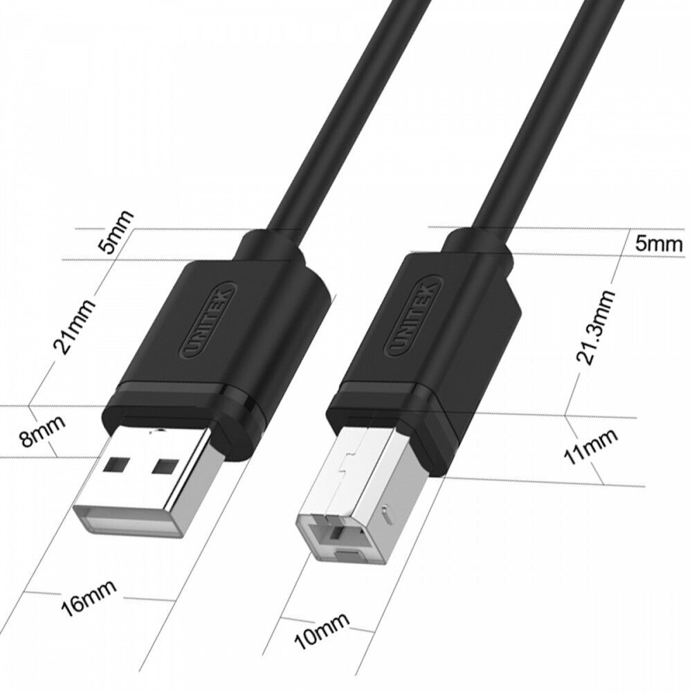 Unitek Καλώδιο USB 2.0 USB-A σε USB-B Αρσενικό 3m – Μαύρο (Y-C420GBK)