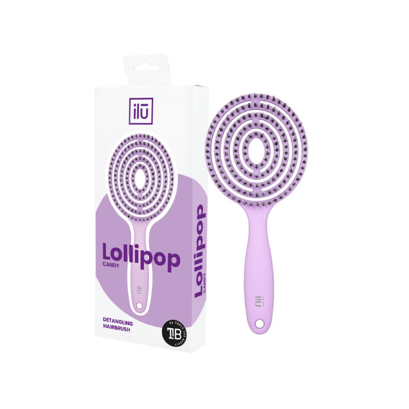 Ilu Lollipop Round Detangling Vent Brush – Βούρτσα Μαλλιών Ξεμπερδέματος με Αεραγωγούς (Μωβ)