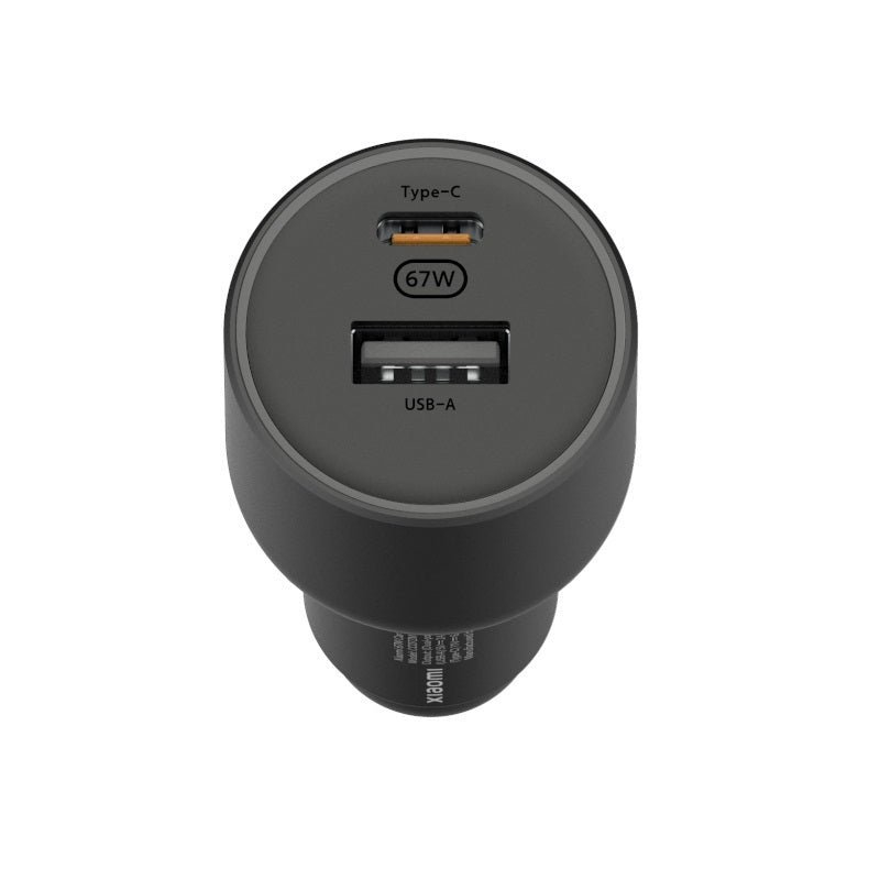 Xiaomi Φορτιστής Αυτοκινήτου 67W με Θύρες: 1xUSB 1xType-C Μαύρο Χρώμα