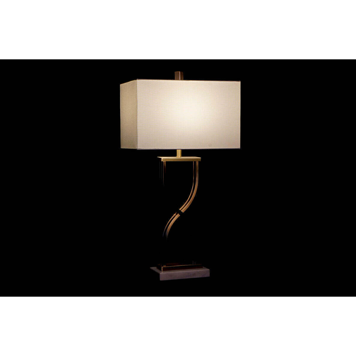 DKD Home Decor Πορτατίφ με Μαρμάρινη Βάση και Λευκό Καπέλο – E27, 40W, 240V