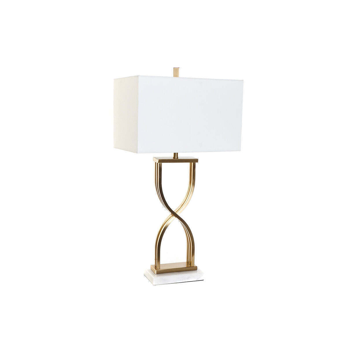 DKD Home Decor Πορτατίφ με Μαρμάρινη Βάση και Λευκό Καπέλο – E27, 40W, 240V