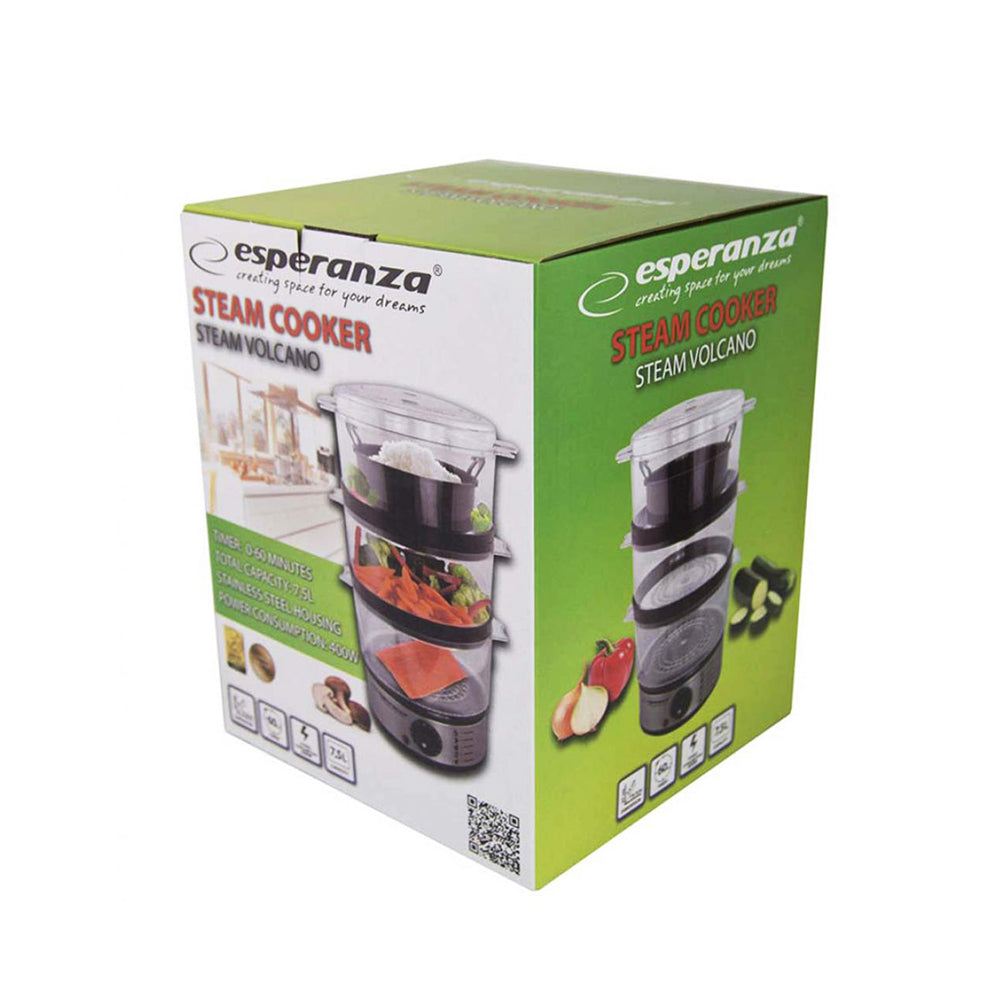 Esperanza EKG009 Steam cooker 3 stainless steel basket (s) 400 W 7.5L