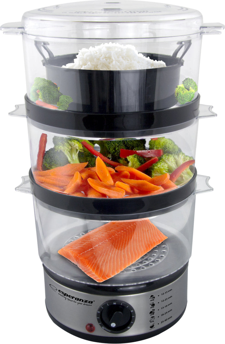 Esperanza EKG009 Steam cooker 3 stainless steel basket (s) 400 W 7.5L