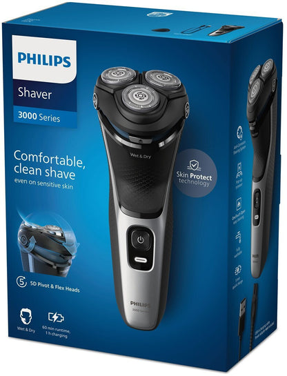 Philips Series 3000 S3143/00 Περιστρεφόμενη Ξυριστική Μηχανή Προσώπου Επαναφορτιζόμενη