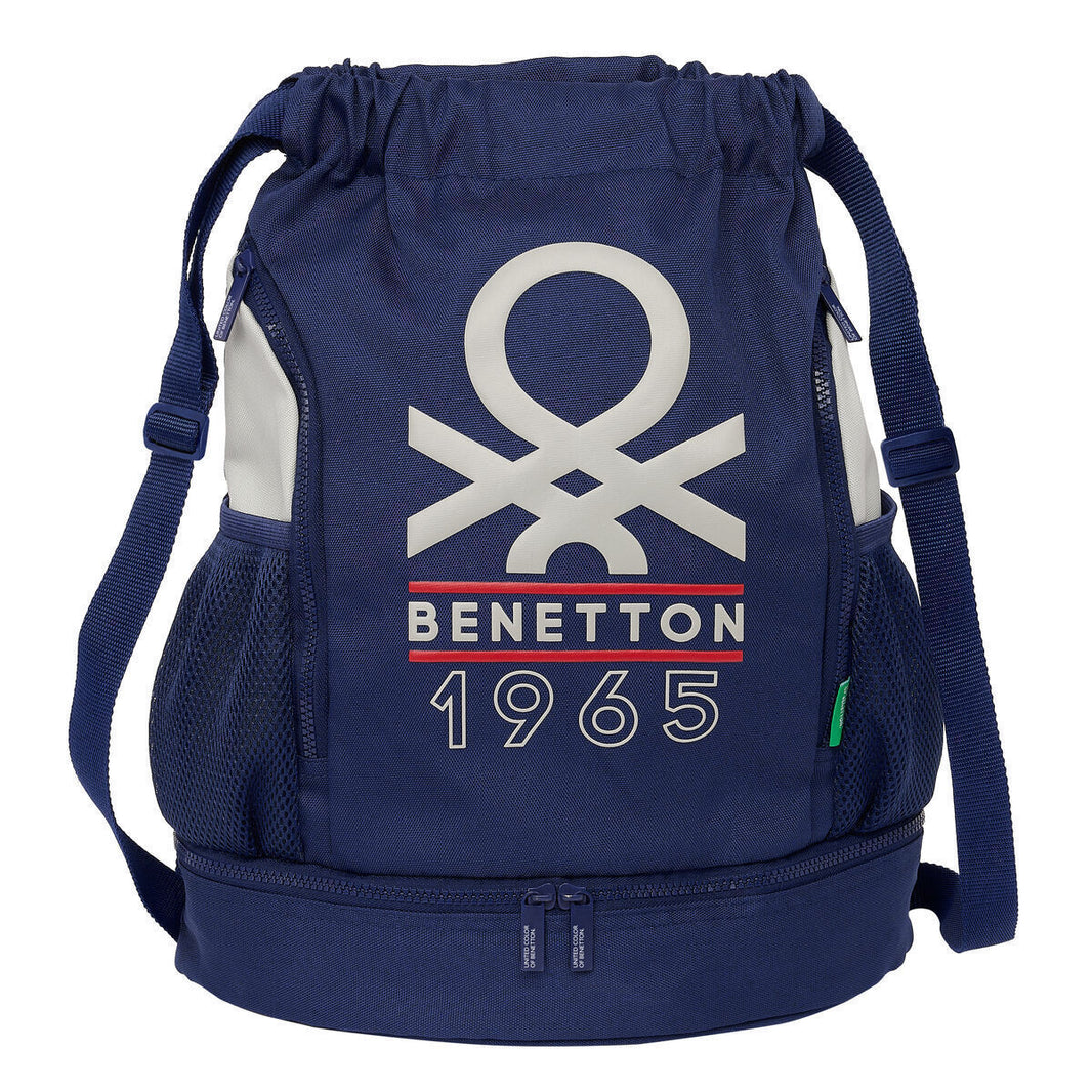 Benetton Varsity Backpack – Παιδικό Σακίδιο 35 × 40 × 1 cm (Γκρι / Ναυτικό Μπλε)