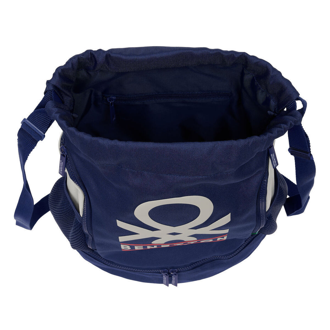 Benetton Varsity Backpack – Παιδικό Σακίδιο 35 × 40 × 1 cm (Γκρι / Ναυτικό Μπλε)