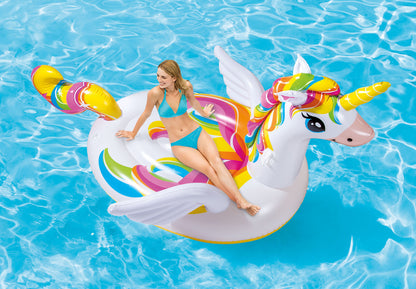 Intex Mega Island Παιδικό Φουσκωτό Στρώμα Θαλάσσης Unicorn με Χειρολαβές 251εκ.