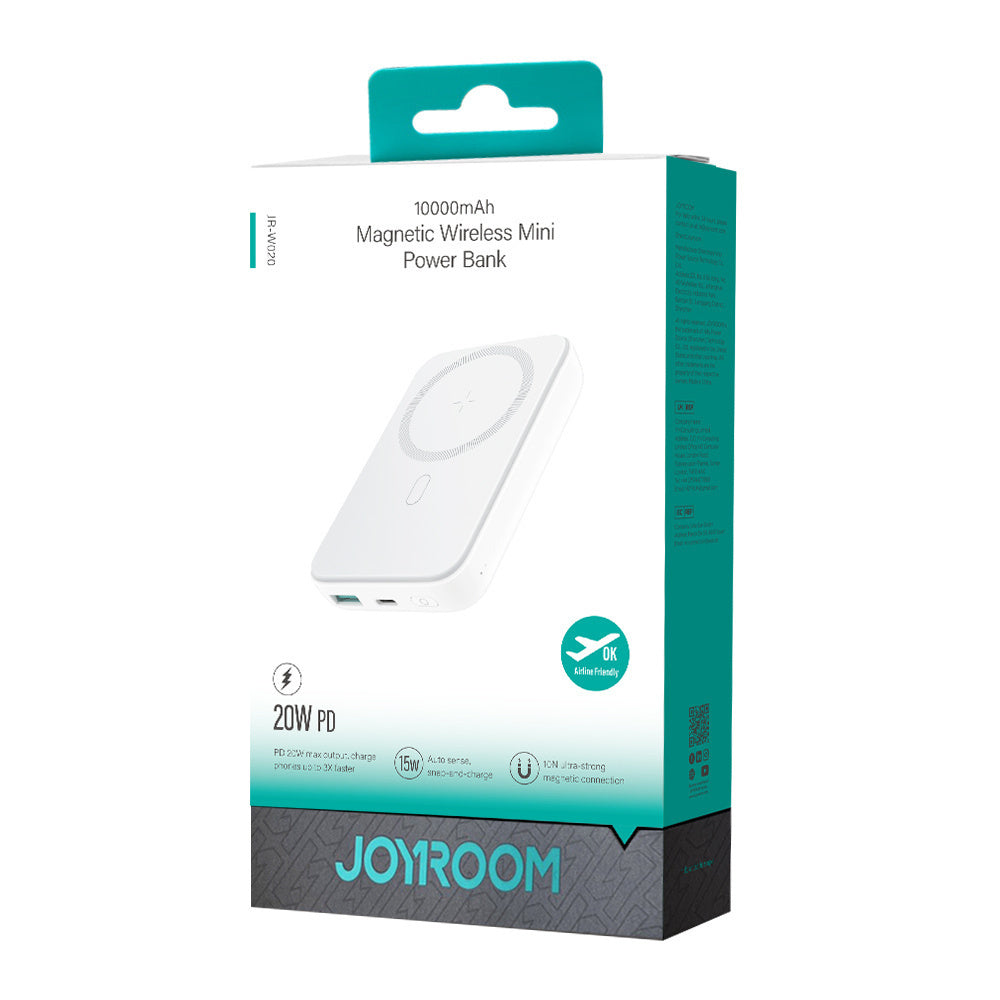 Joyroom JR-W020 MagSafe Power Bank 10000mAh 20W με Θύρα USB-A και Θύρα USB-C Power Delivery Λευκό