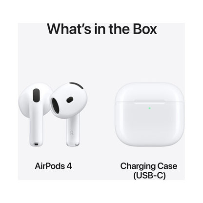 Apple AirPods 4 Earbud Bluetooth Handsfree Ακουστικά με Αντοχή στον Ιδρώτα και Θήκη Φόρτισης Λευκά
