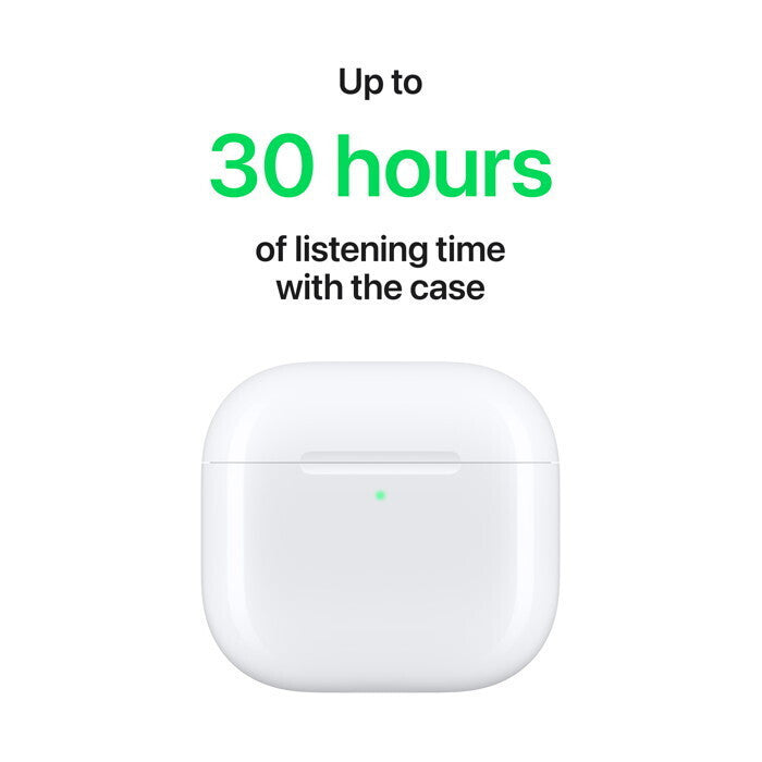 Apple AirPods 4 Earbud Bluetooth Handsfree Ακουστικά με Αντοχή στον Ιδρώτα και Θήκη Φόρτισης Λευκά