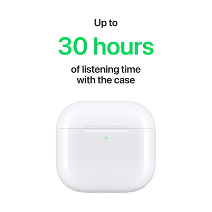Apple AirPods 4 Earbud Bluetooth Handsfree Ακουστικά με Αντοχή στον Ιδρώτα και Θήκη Φόρτισης Λευκά