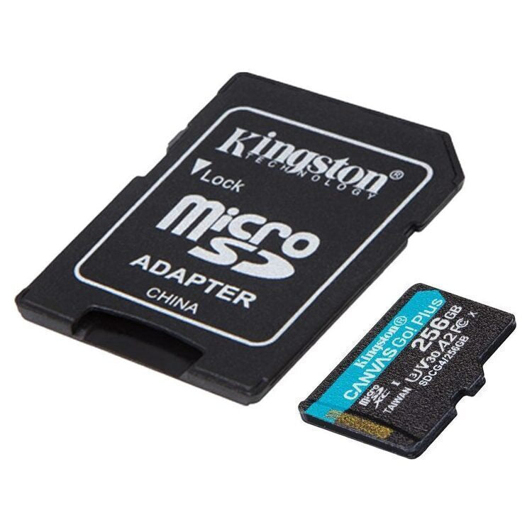 Kingston Canvas Go Plus microSDXC 256GB Class 10 U3 V30 A2 UHS-I με αντάπτορα