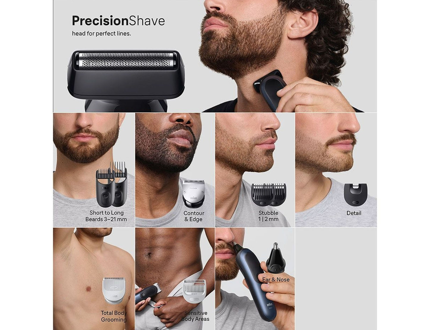 Braun All-in-one Series 7 Σετ Επαναφορτιζόμενης Κουρευτικής Μηχανής Μαύρο AIO7540