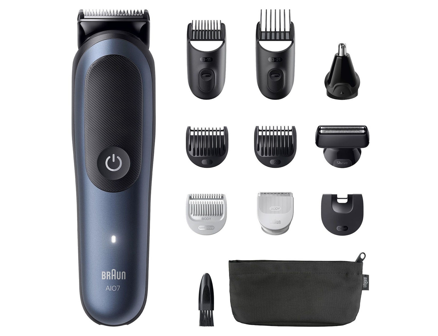 Braun All-in-one Series 7 Σετ Επαναφορτιζόμενης Κουρευτικής Μηχανής Μαύρο AIO7540