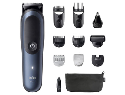 Braun All-in-one Series 7 Σετ Επαναφορτιζόμενης Κουρευτικής Μηχανής Μαύρο AIO7540