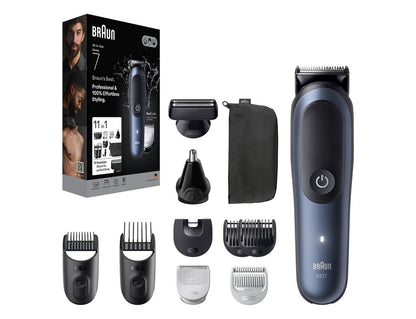 Braun All-in-one Series 7 Σετ Επαναφορτιζόμενης Κουρευτικής Μηχανής Μαύρο AIO7540