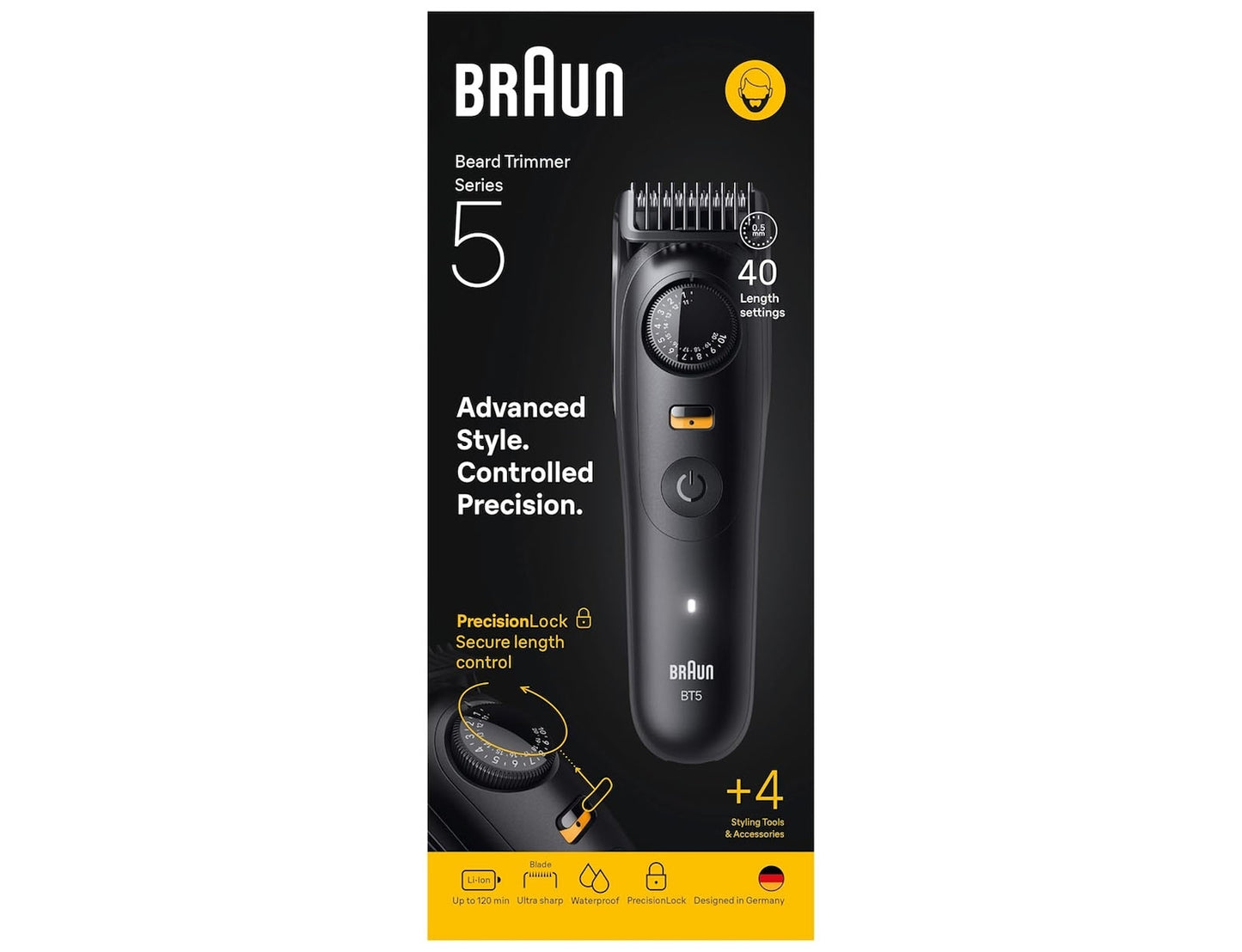 Braun Επαναφορτιζόμενη Κουρευτική Μηχανή Μαύρη BT5520