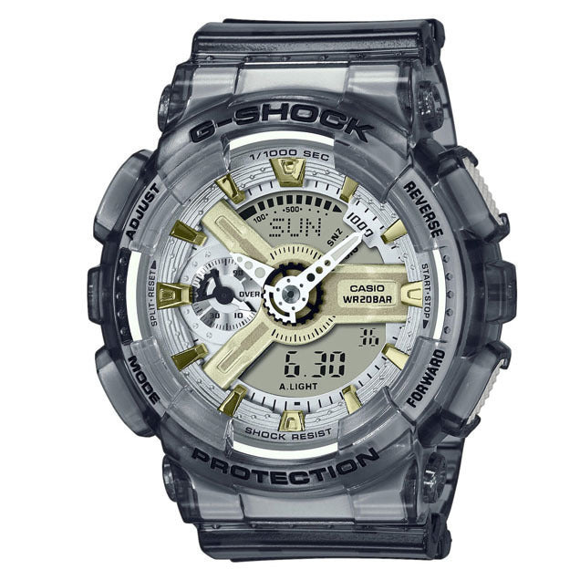 Casio G-Shock GMA-S110GS-8AER – Ανδρικό Αναλογικό/Ψηφιακό ρολόι 46 mm με γκρι καουτσούκ λουράκι