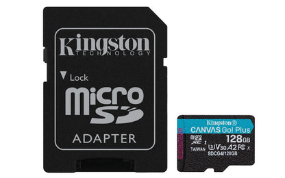 Kingston Canvas Go Plus microSDXC 128GB Class 10 U3 V30 A2 UHS-I με αντάπτορα