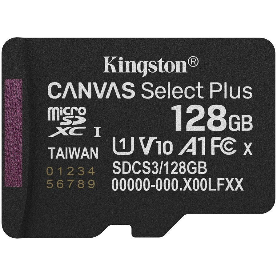 Kingston Canvas Select Plus microSDHC 128GB Class 10 U1 V10 A1 UHS-I με αντάπτορα