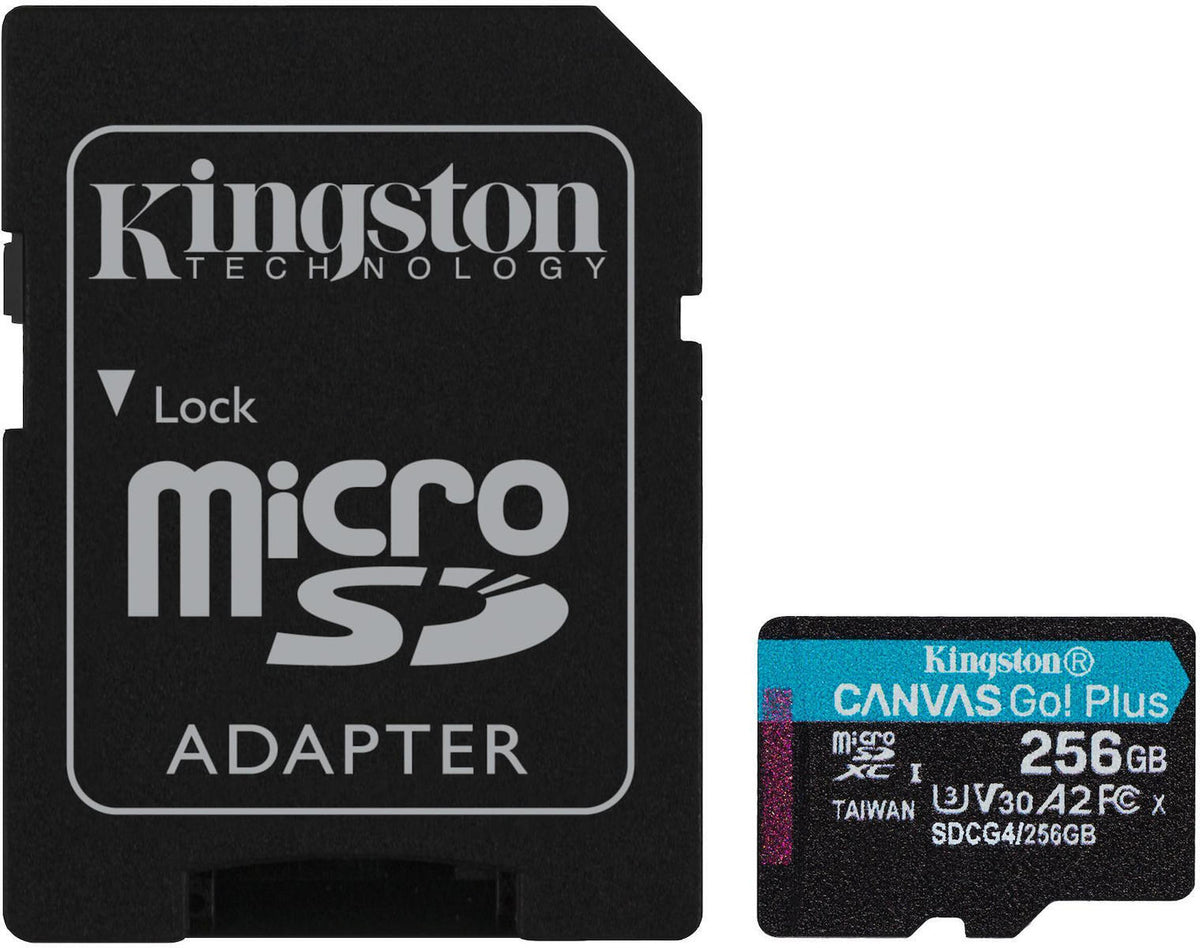 Kingston Canvas Go Plus microSDXC 256GB Class 10 U3 V30 A2 UHS-I με αντάπτορα