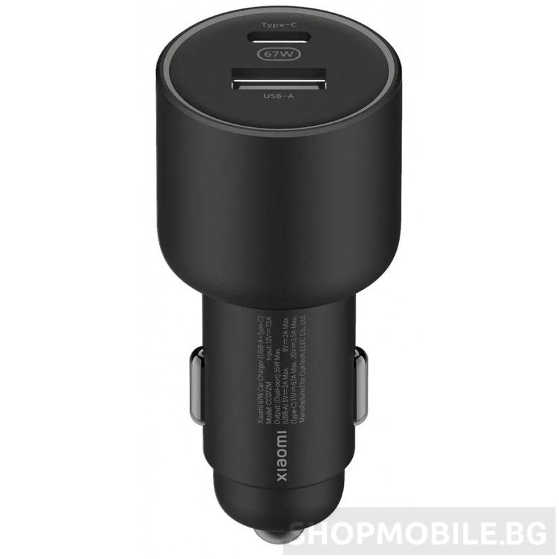 Xiaomi Φορτιστής Αυτοκινήτου 67W με Θύρες: 1xUSB 1xType-C Μαύρο Χρώμα