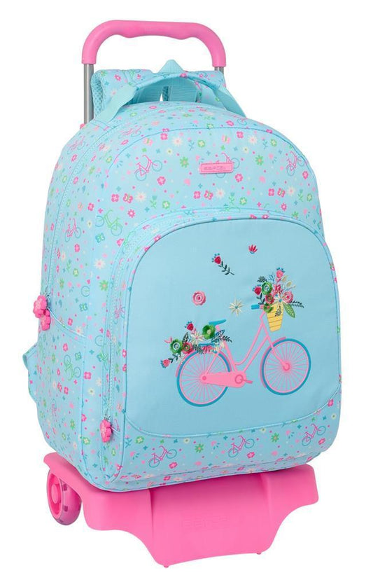 Cartable À Roulettes Safta Bicicleta Bleu 32 × 42 × 15 cm