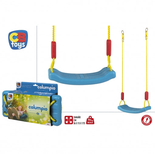 CB TOYS Κάθισμα/Κούνια Κήπου – Πλαστικό 36×15 cm με Ρυθμιζόμενο Σχοινί 173 cm