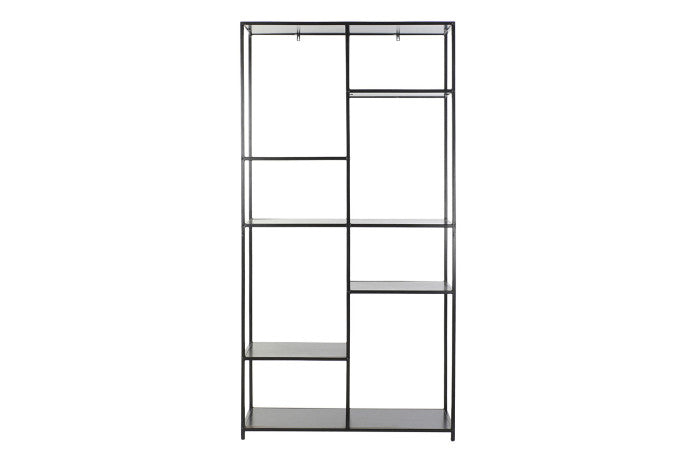 DKD Home Decor Μεταλλική Εταζέρα Μαύρη 90×33×180 cm