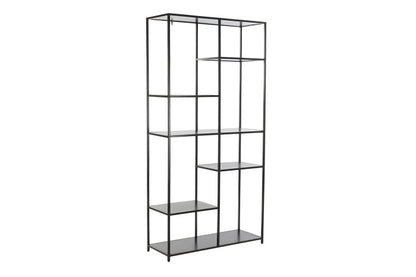 DKD Home Decor Μεταλλική Εταζέρα Μαύρη 90×33×180 cm