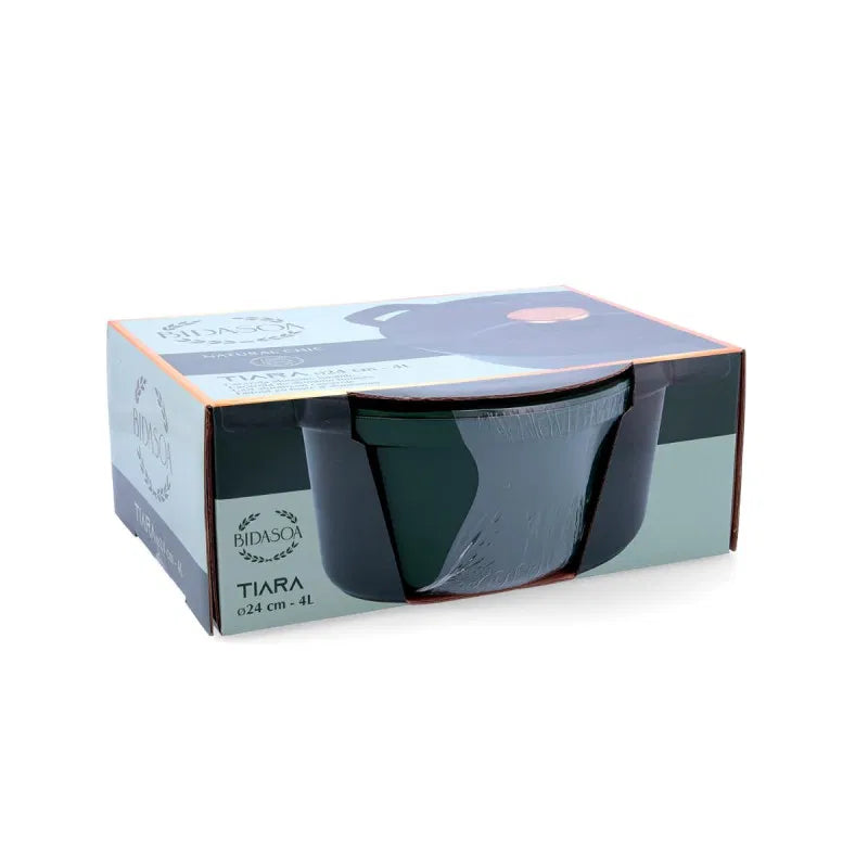 Tiara Bidasoa – Πράσινη Κατσαρόλα 24 cm, 4 L, Χυτό Αλουμίνιο με Γυάλινο Καπάκι